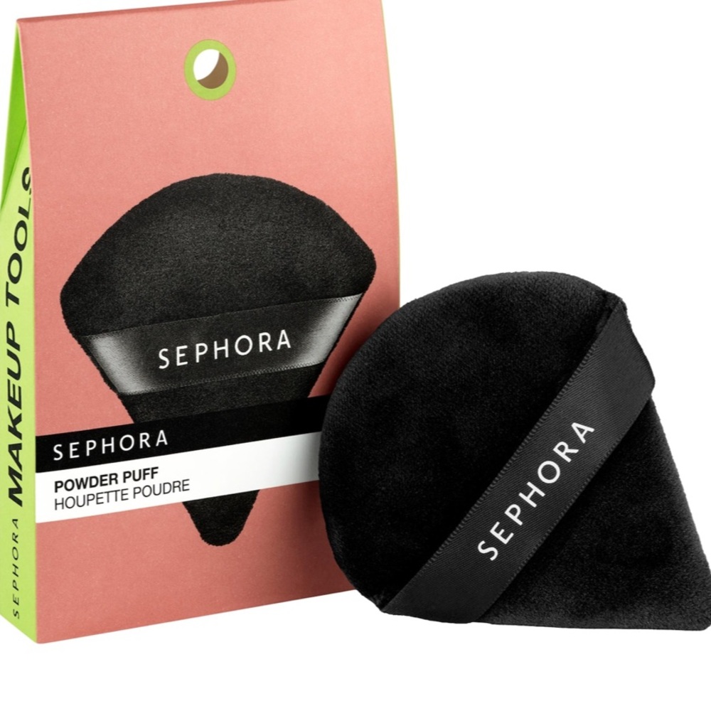POWDER PUFF SEPHORA VELOUR Easy&flawless Sets&smoothes makeup Washable